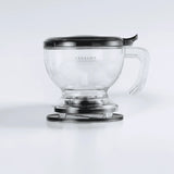 A clear Gravity Teapot from the teaware sets by Tavalon